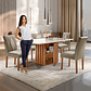 Conjunto Sala de Jantar Mesa Tampo Slim Plus Vidro 120x90cm com 4 Cadeiras Elis Cinamomo/Off White/Suede Cinza - Thumbnail 11