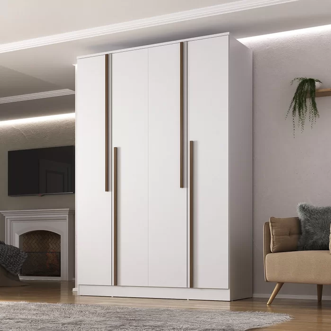 Guarda Roupa Solteiro 4 Portas 2 Gavetas  2