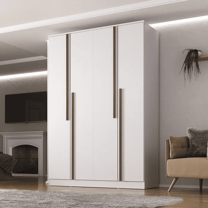 Guarda Roupa Solteiro 4 Portas 2 Gavetas  2