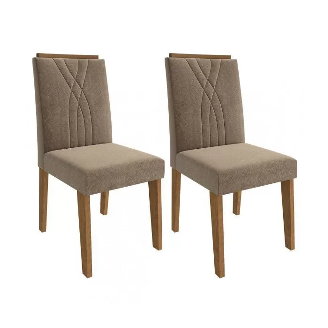 Conjunto Sala de Jantar Mesa Ágata 130cm e 4 Cadeiras Nicole Savana/Off White/Pluma 4