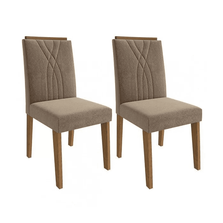 Conjunto Sala de Jantar Mesa Ágata 130cm e 4 Cadeiras Nicole Savana/Off White/Pluma 4