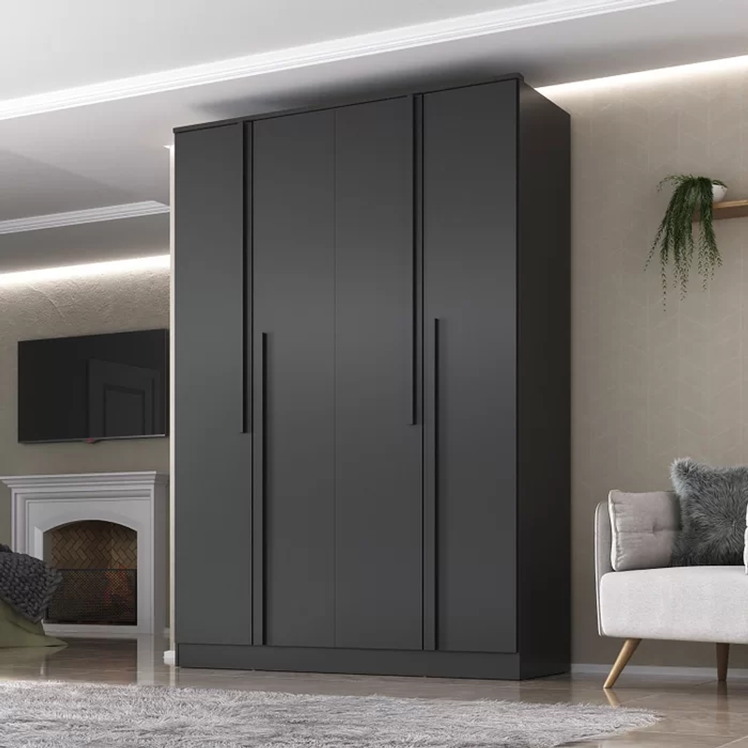 Guarda Roupa Solteiro 4 Portas 2 Gavetas  3