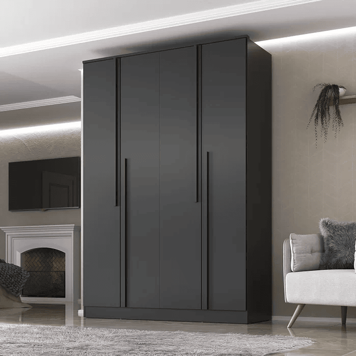 Guarda Roupa Solteiro 4 Portas 2 Gavetas  3