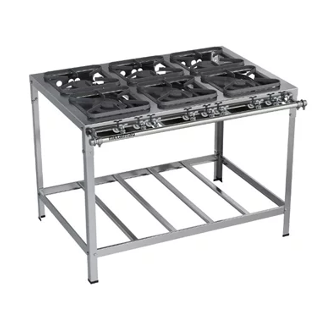 Fogão Industrial 6 Bocas 30x30 Inox Top Metalmaq 1