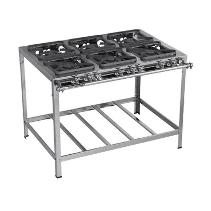 Fogão Industrial 6 Bocas 30x30 Inox Top Metalmaq 1