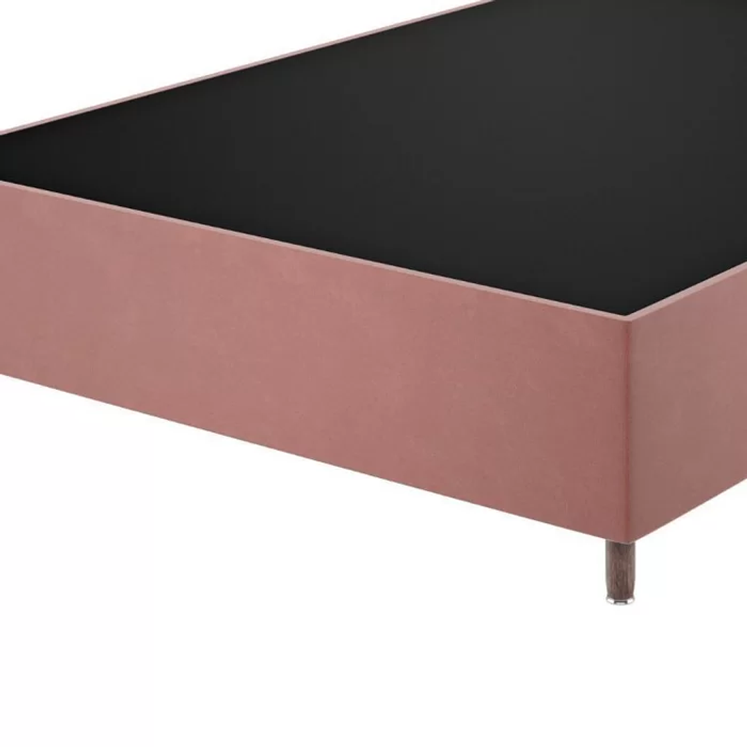 Conjunto Cama Box Casal Cairo Com Molas Ensacadas 138cmx188cmx67cm Rose 9