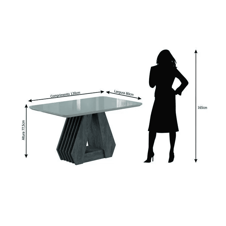 Conjunto Sala de Jantar Mesa Ágata 130cm e 4 Cadeiras Nicole Savana/Off White/Pluma 6