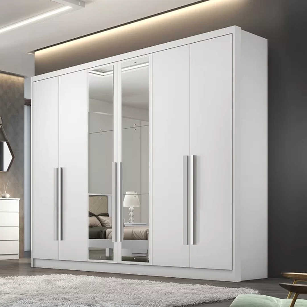 Guarda Roupa 6 Portas 6 Gavetas com Espelho Reno Cumaru Fendi 3