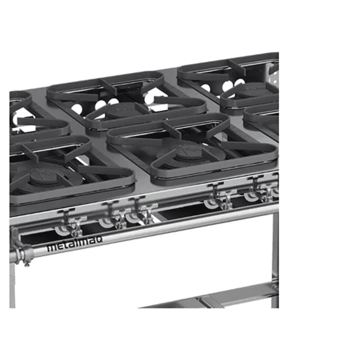 Fogão Industrial 6 Bocas 30x30 Inox Top Metalmaq 2