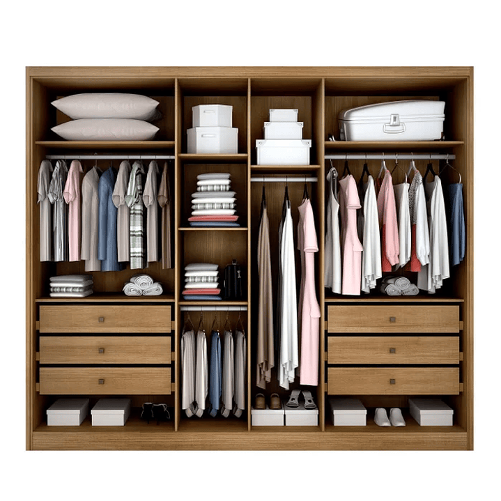 Guarda Roupa 6 Portas 6 Gavetas com Espelho Reno Cumaru Fendi 4