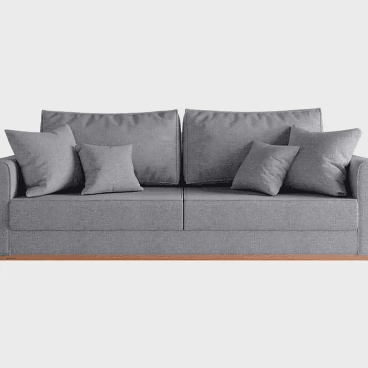 Sofá Beny 3 Lugares com Base de Madeira Linho 1