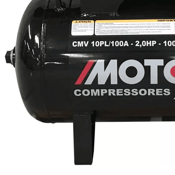 Compressor de Ar 10 Pés 2,0 HP 100 Litros 2 Pistões CMV-10PL100A  2