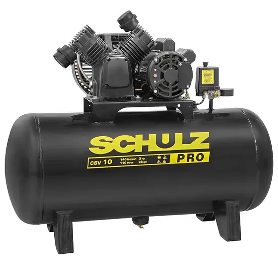 Compressor de Ar 2HP 10 Pés 110 Litros Monofásico Pro CSV 10/110 Schulz 1
