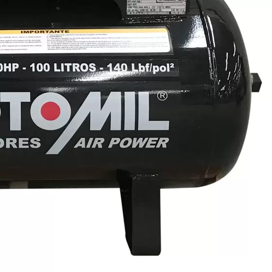 Compressor de Ar 10 Pés 2,0 HP 100 Litros 2 Pistões CMV-10PL100A  3