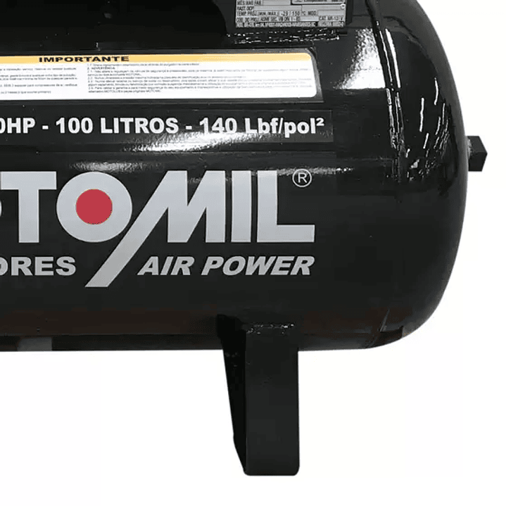 Compressor de Ar 10 Pés 2,0 HP 100 Litros 2 Pistões CMV-10PL100A  3