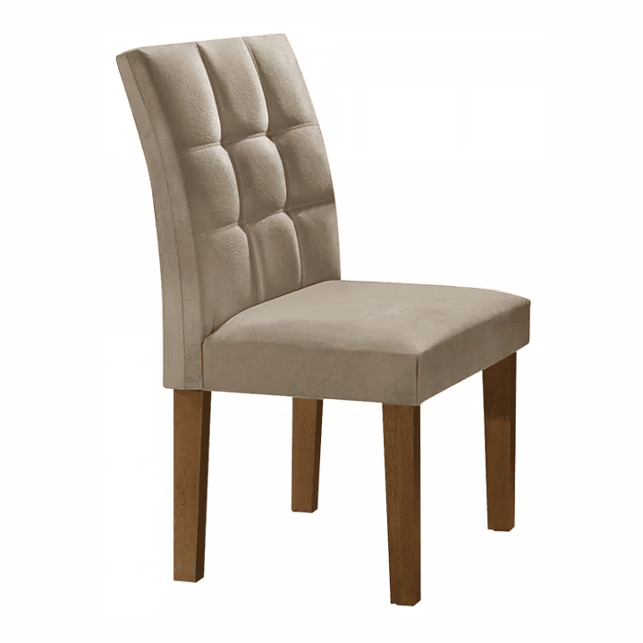 Conjunto Sala de Jantar Mesa Classic Tampo de Vidro 6 Cadeiras Vitória Chocolate/Animale Marrom 6