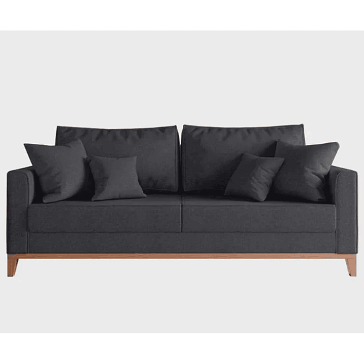 Sofá Beny 3 Lugares com Base de Madeira Linho 4