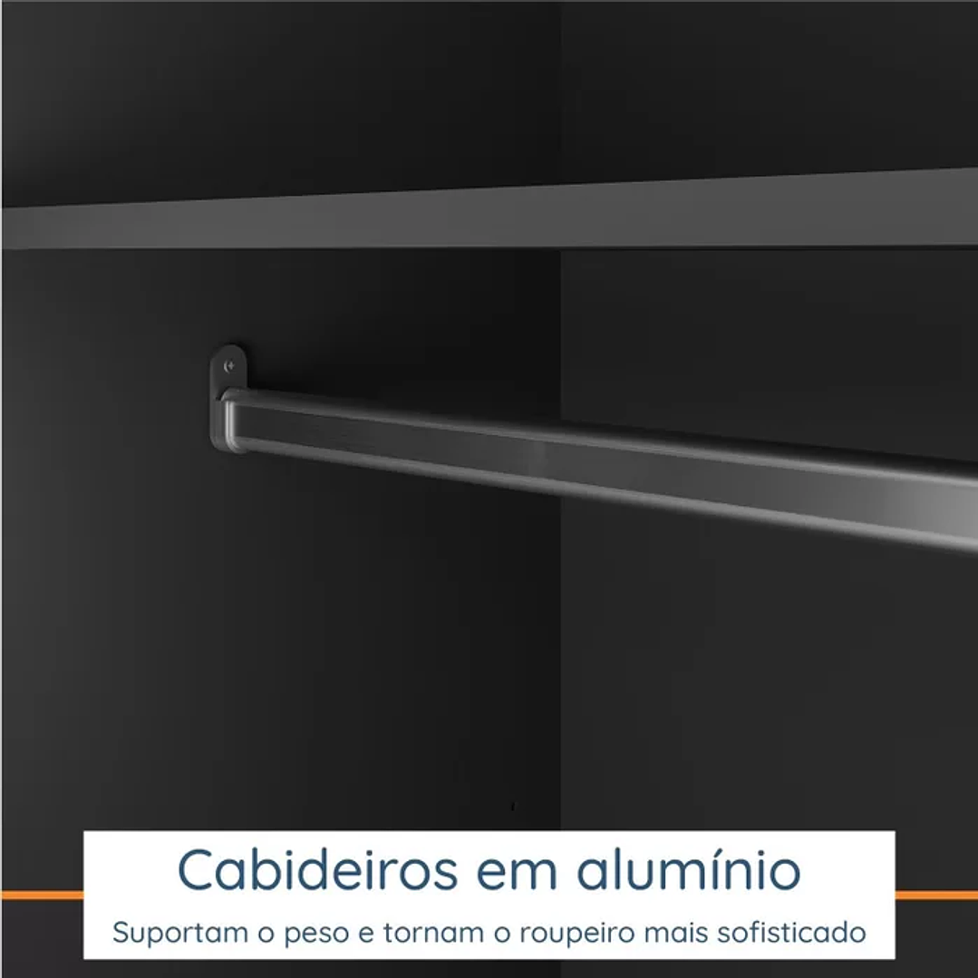 Guarda Roupa Solteiro 4 Portas 2 Gavetas  7