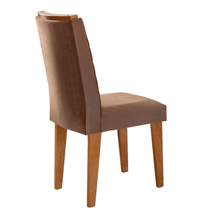 Mesa Aster 180 Tampo em MDF e Vidro com 6 Cadeiras Liz Moderna Creme/Off White/Imbuia 5