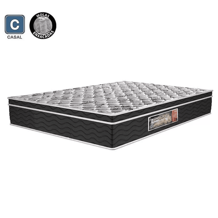 Cama Box Casal com Baú Branca + Colchão Molas Bonnel 4