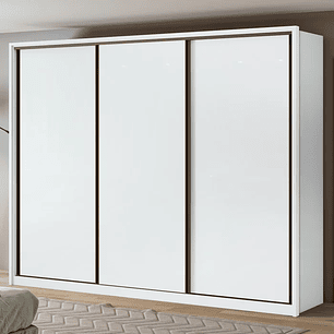 Guarda Roupa Casal 3 Portas de Correr 6 Gavetas 270,5cm Spazio  Branco