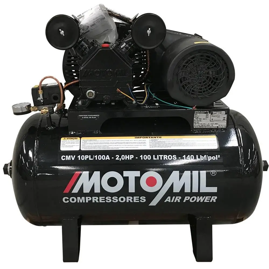Compressor de Ar 10 Pés 2,0 HP 100 Litros 2 Pistões CMV-10PL100A  6