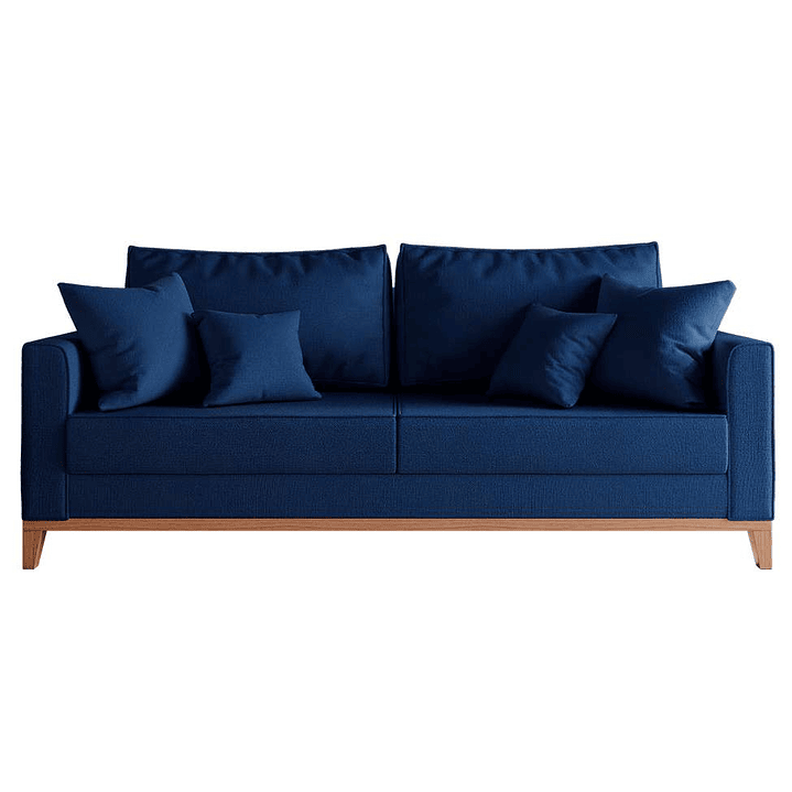 Sofá Beny 3 Lugares com Base de Madeira Linho 5