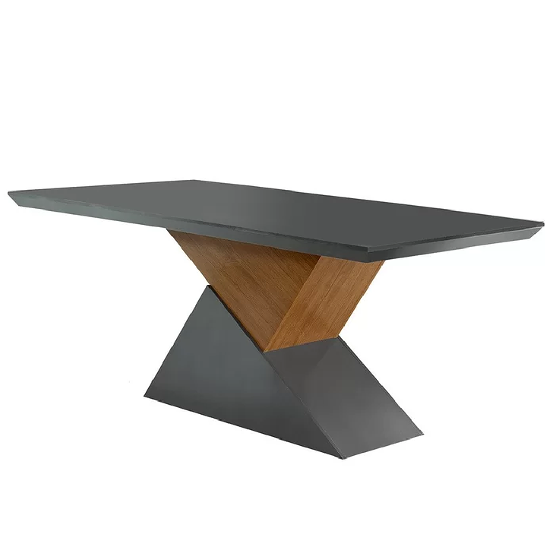 Mesa Aster 180 Tampo em MDF e Vidro com 6 Cadeiras Liz Moderna Creme/Off White/Imbuia 7