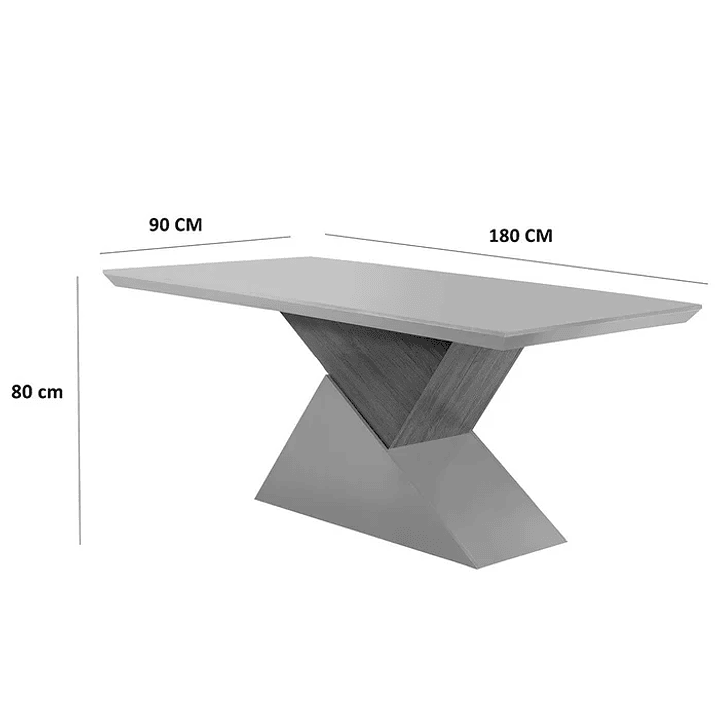 Mesa Aster 180 Tampo em MDF e Vidro com 6 Cadeiras Liz Moderna Creme/Off White/Imbuia 9