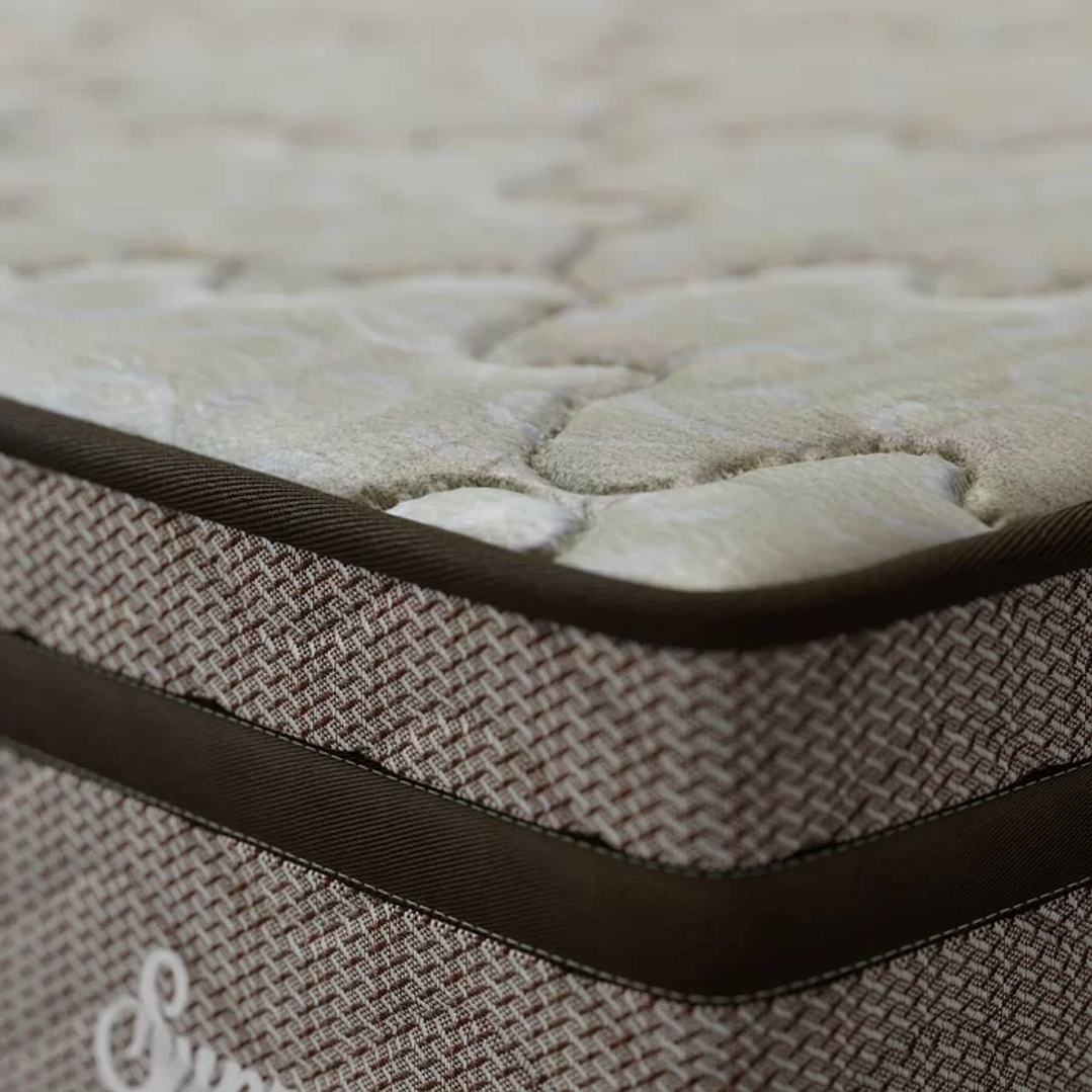 Cama Box Casal Supreme 1,38X1,88X0,60 Molas Ensacadas Tecido poliéster Dourado, Jacquard Tipo Malha Dourado 7