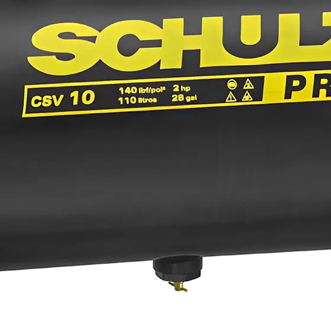 Compressor de Ar 2HP 10 Pés 110 Litros Monofásico Pro CSV 10/110 Schulz 4