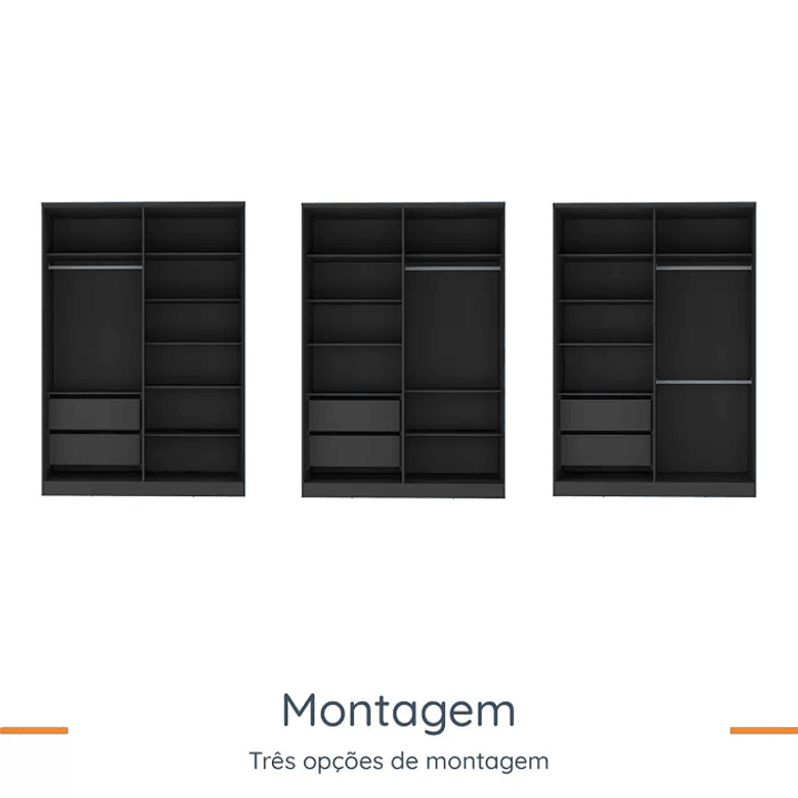 Guarda Roupa Solteiro 4 Portas 2 Gavetas  12