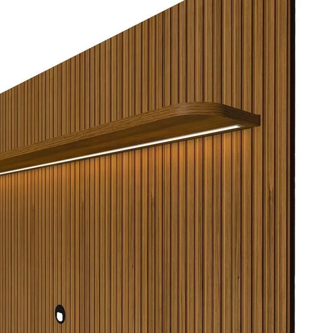 1/16 Rack com Painel para TV até 75 Polegadas com LED Impressão Ripada 3D Liverpool Pinho/Off White 11