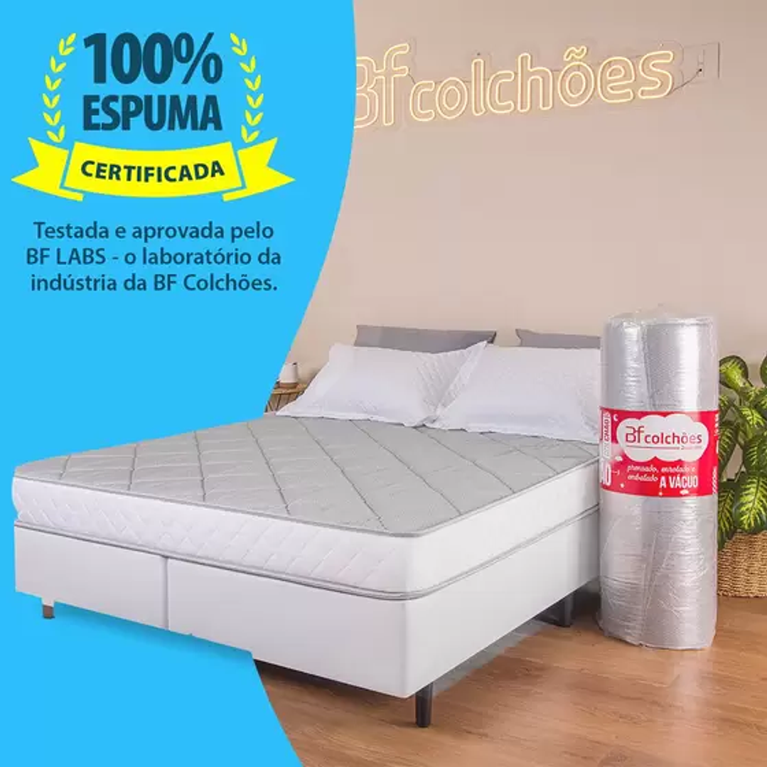 Colchão Casal Espuma D33 A Vácuo Ortopédica Certificada BF Colchões 138x188x17cm 2