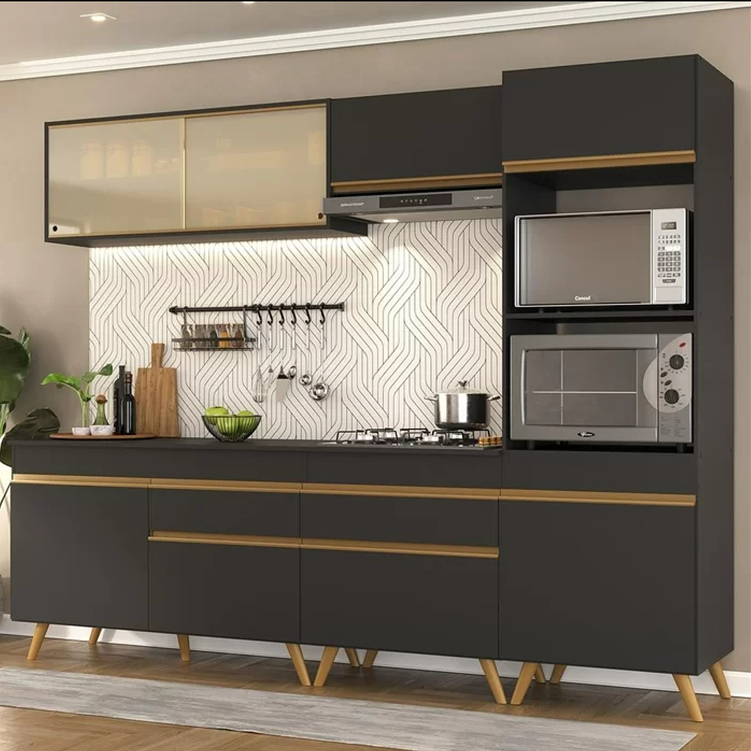 Cozinha Completa 5 Peças com Armário e Balcão Mp3715 Veneza Gb 1