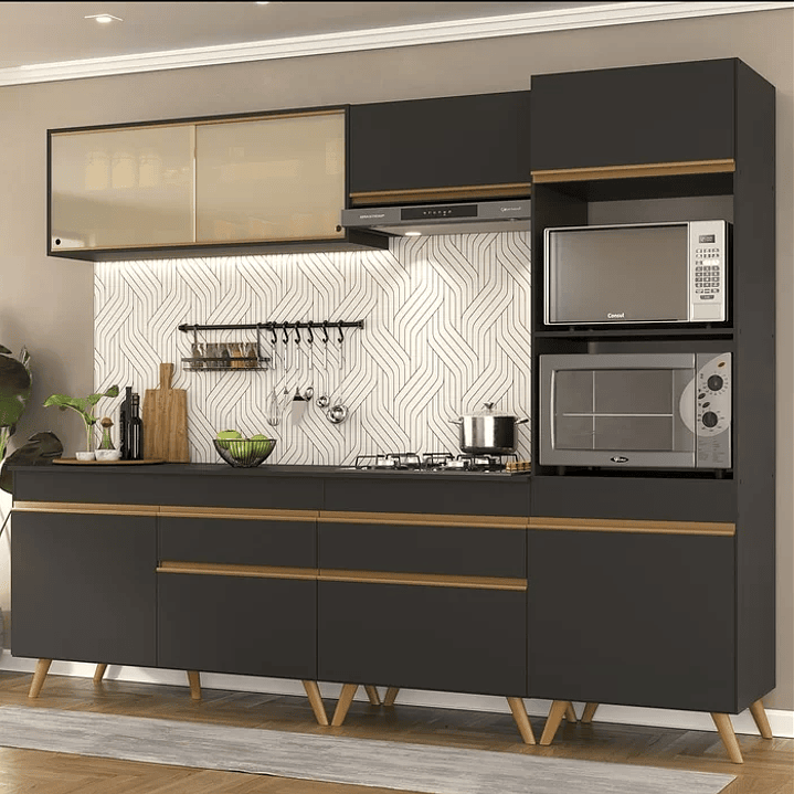 Cozinha Completa 5 Peças com Armário e Balcão Mp3715 Veneza Gb 1