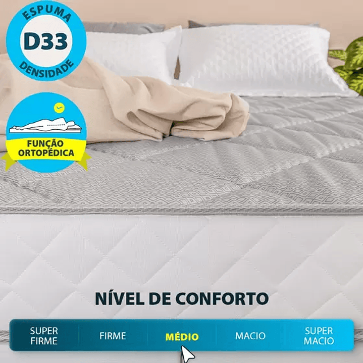 Colchão Casal Espuma D33 A Vácuo Ortopédica Certificada BF Colchões 138x188x17cm 3