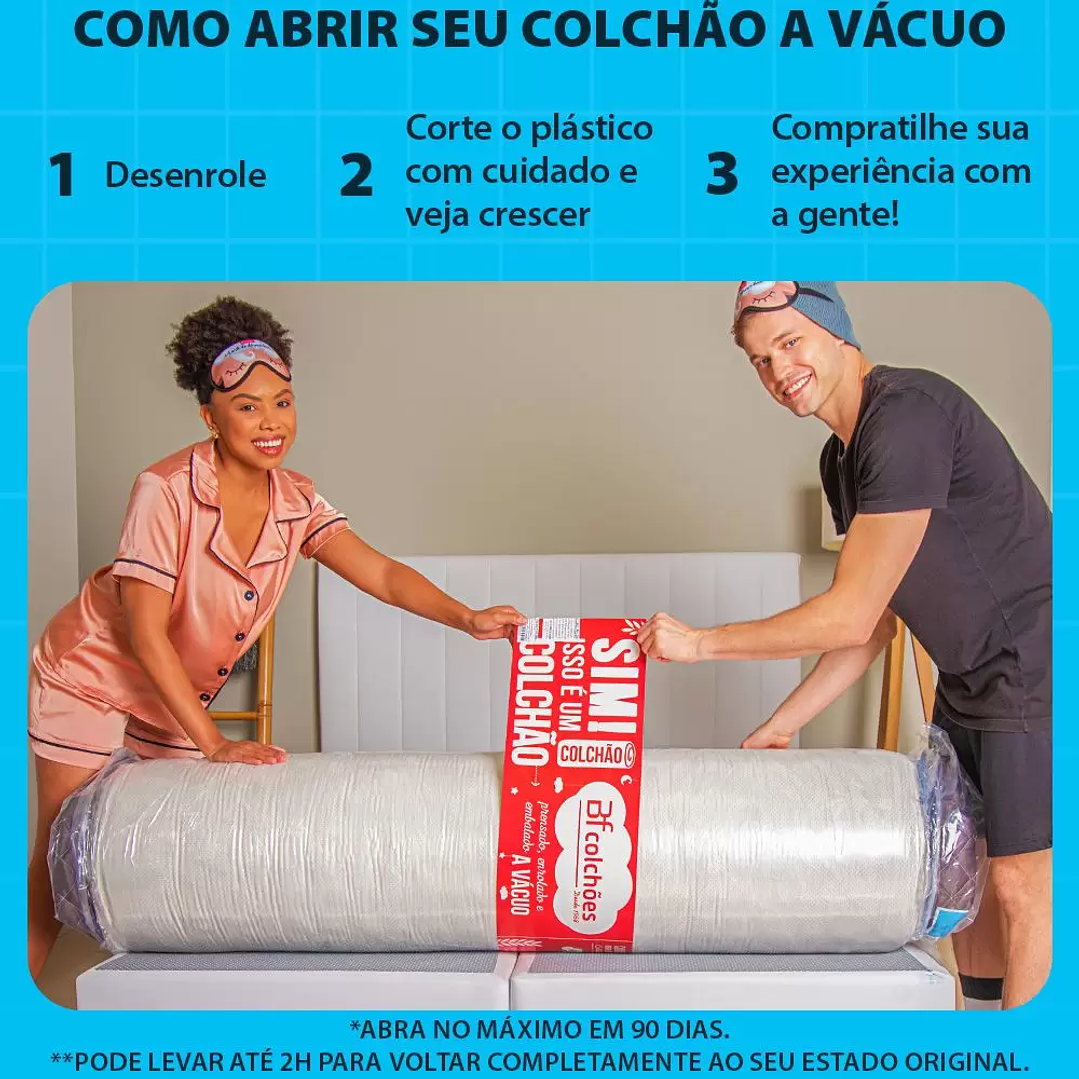 Colchão Casal Espuma D33 A Vácuo Ortopédica Certificada BF Colchões 138x188x17cm 7