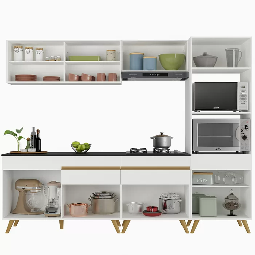 Cozinha Completa 5 Peças com Armário e Balcão Mp3715 Veneza Gb 4