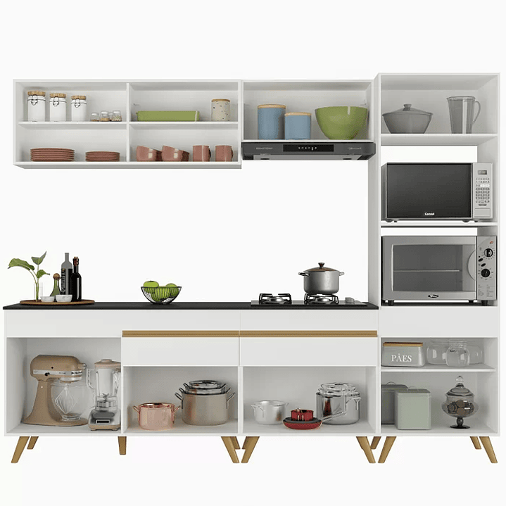 Cozinha Completa 5 Peças com Armário e Balcão Mp3715 Veneza Gb 4