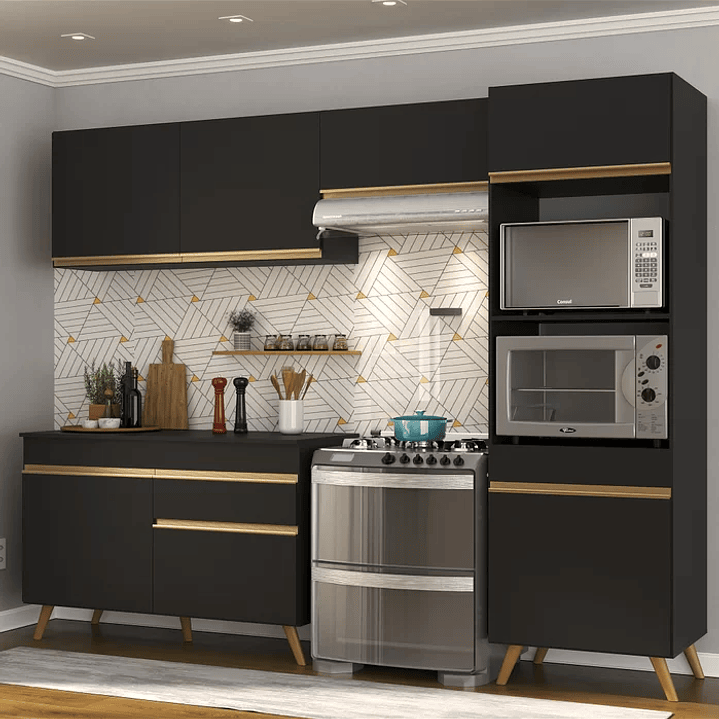 Cozinha Compacta 4 Peça com Armário e Balcão Mp3693 Veneza 1