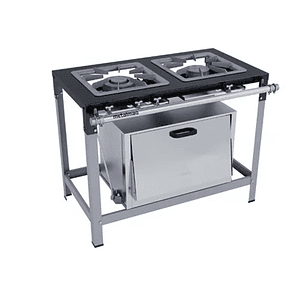 Fogão Industrial 2 bocas 40X40 com forno Metalmaq
