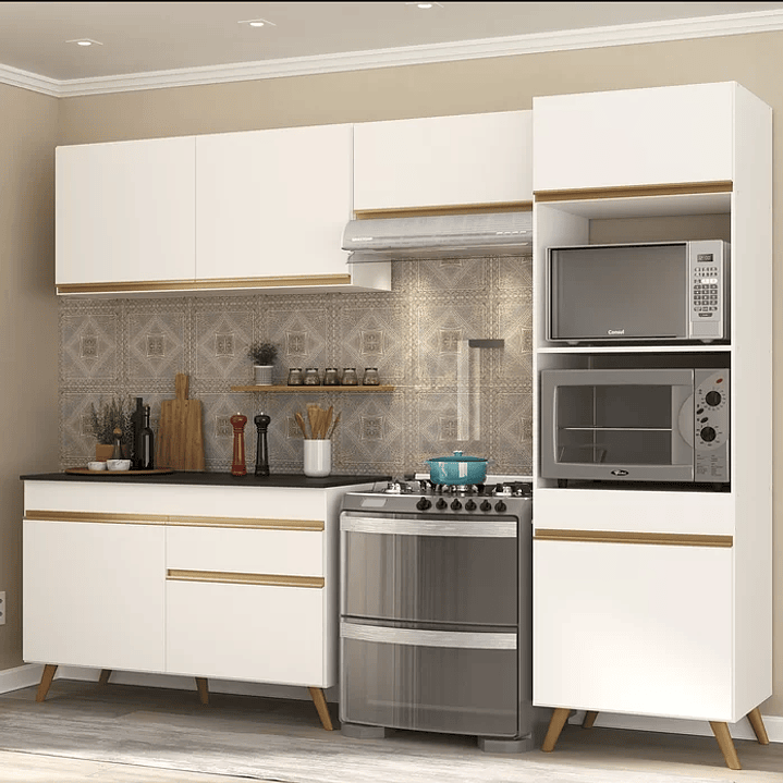 Cozinha Compacta 4 Peça com Armário e Balcão Mp3693 Veneza 2