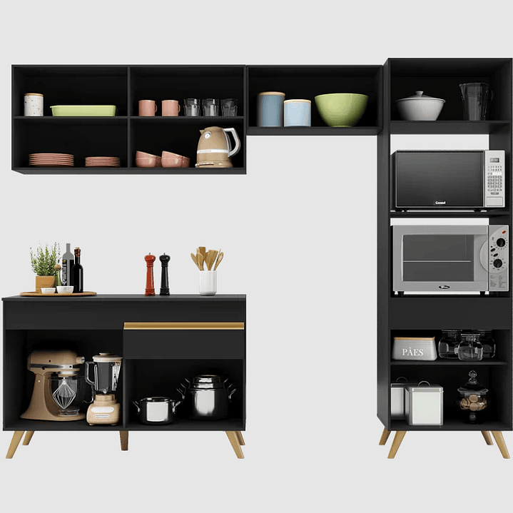 Cozinha Compacta 4 Peça com Armário e Balcão Mp3693 Veneza 4