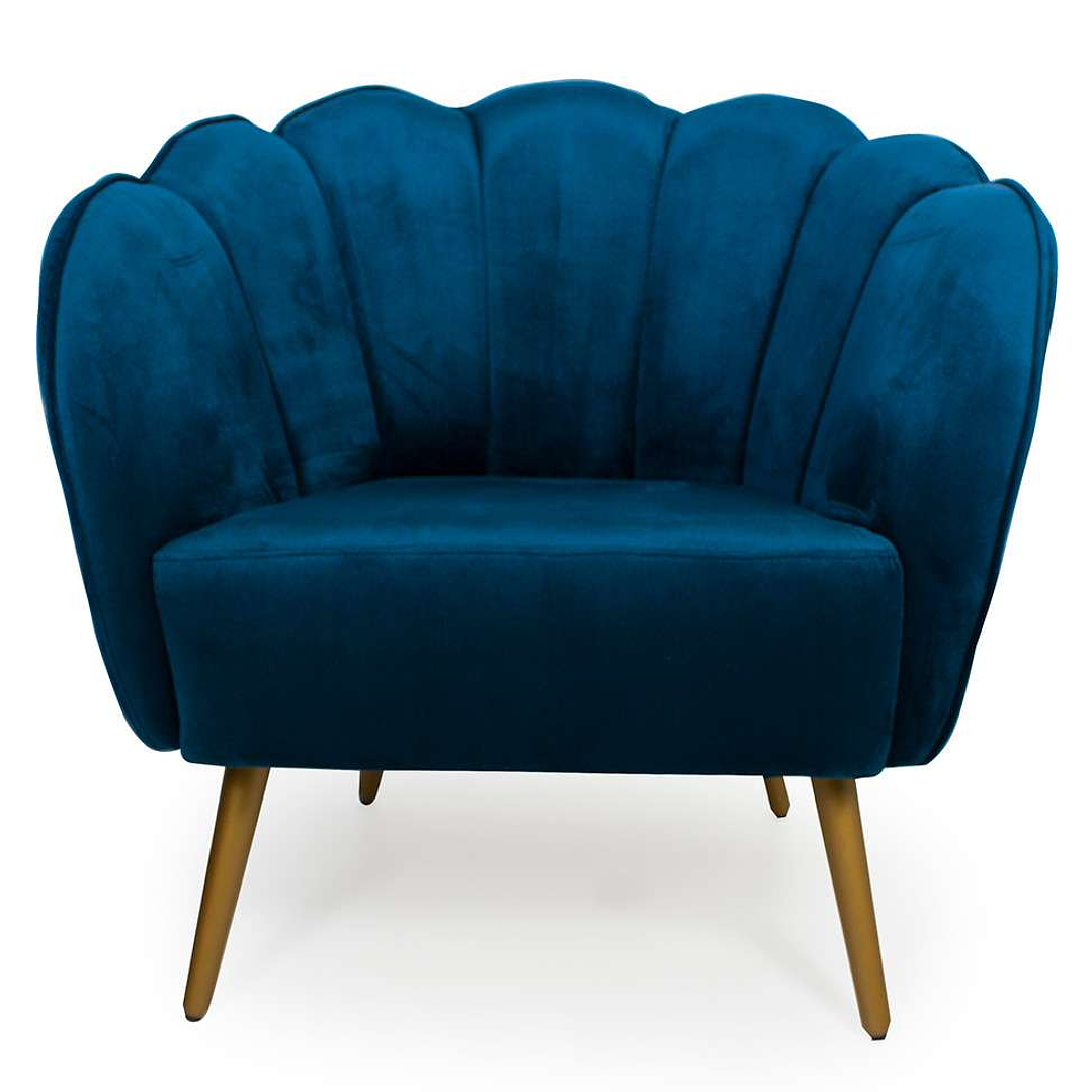 Poltrona Ariel Linho Bege e Dourada 1