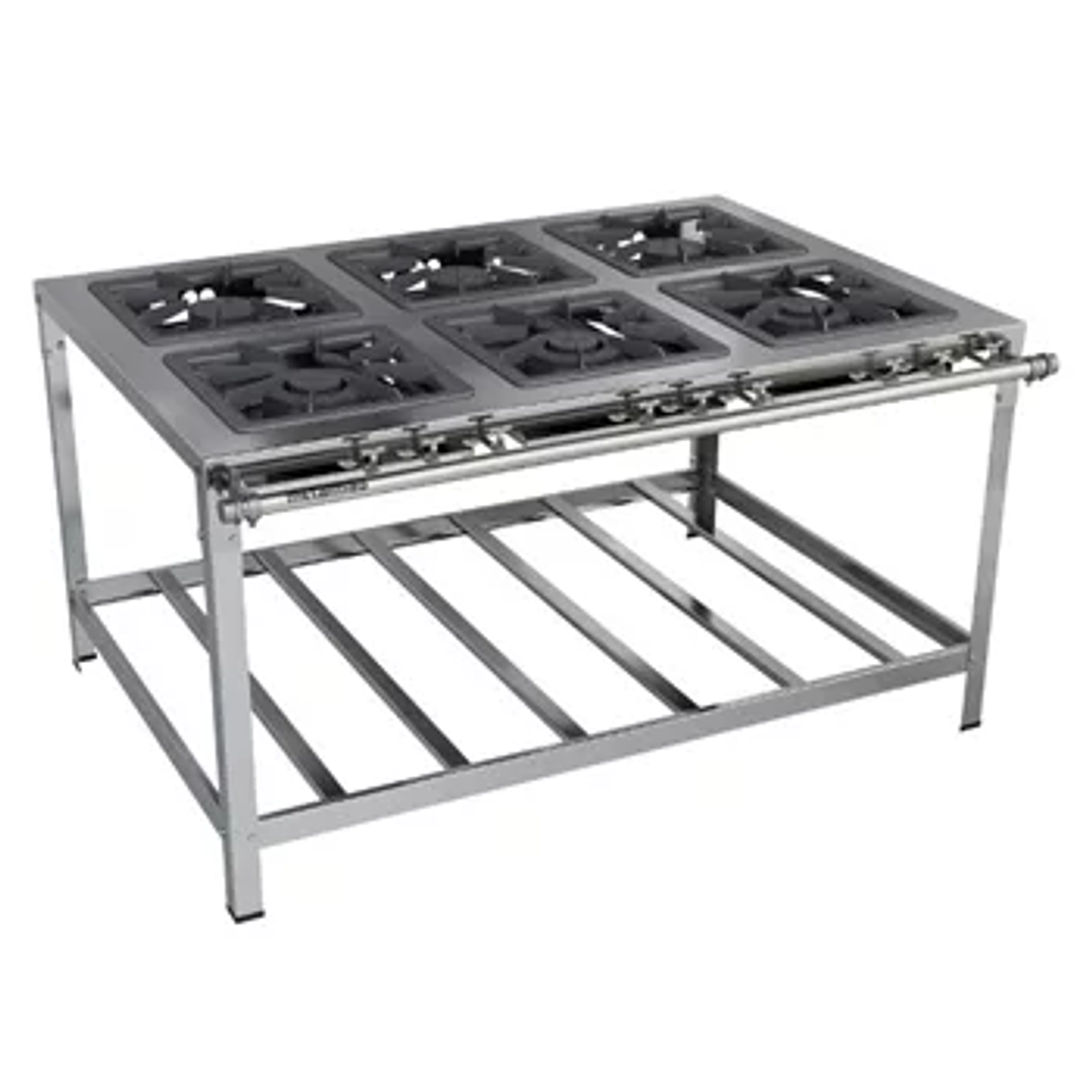 Fogão Industrial 6 Bocas 40x40 Aço Inox Metalmaq 1