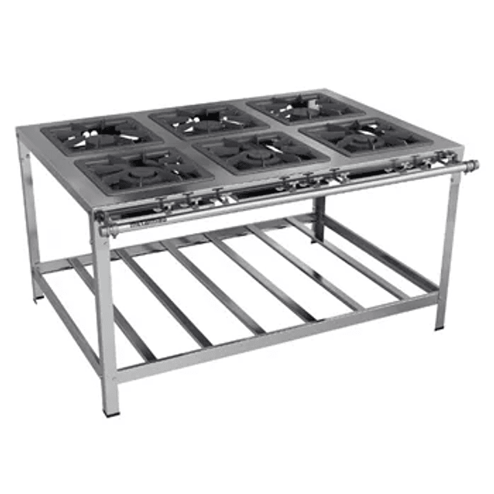 Fogão Industrial 6 Bocas 40x40 Aço Inox Metalmaq 1