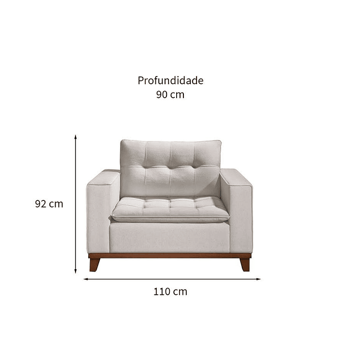 Poltrona Bally Linho Bege 4