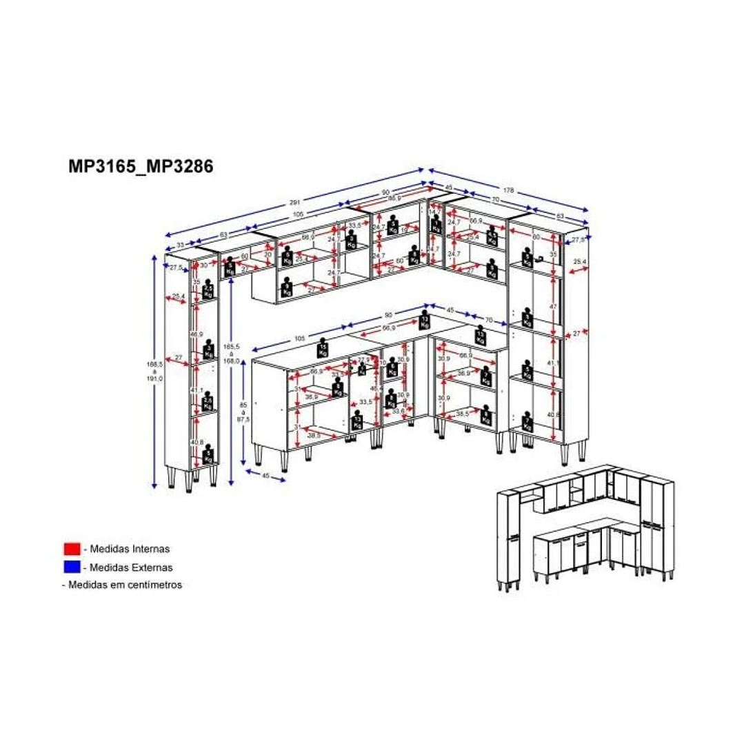 Cozinha Completa com Armário e Balcão Xangai Rock Branca/Lacca Fumê Vendido e entregue  4