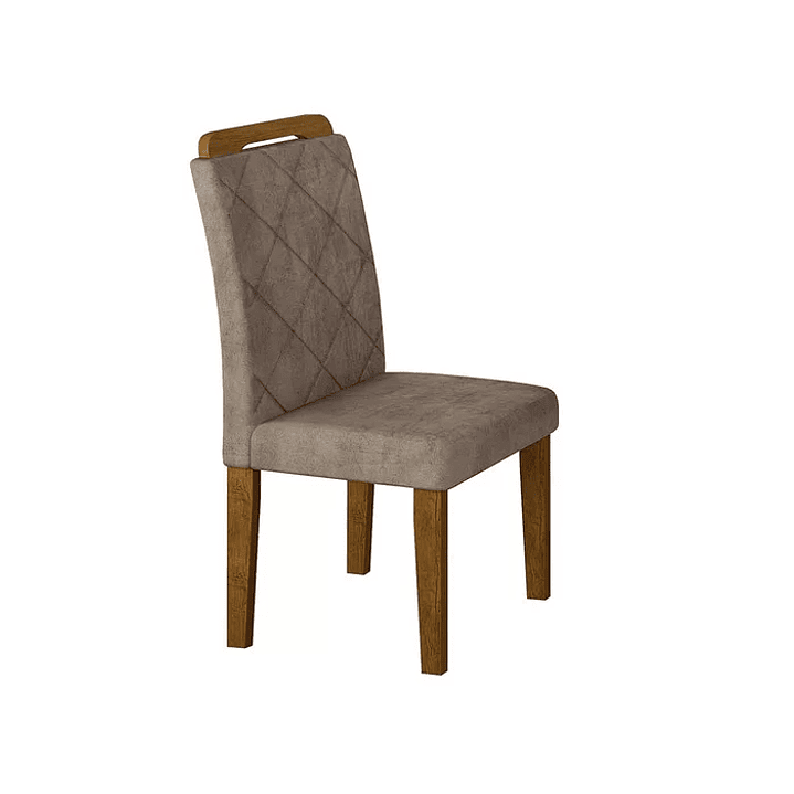 Mesa Alvorada 180 Tp Mdf Vidro canto Reto 6 Cadeiras Veludo Animale/Imbuia/Off White 4